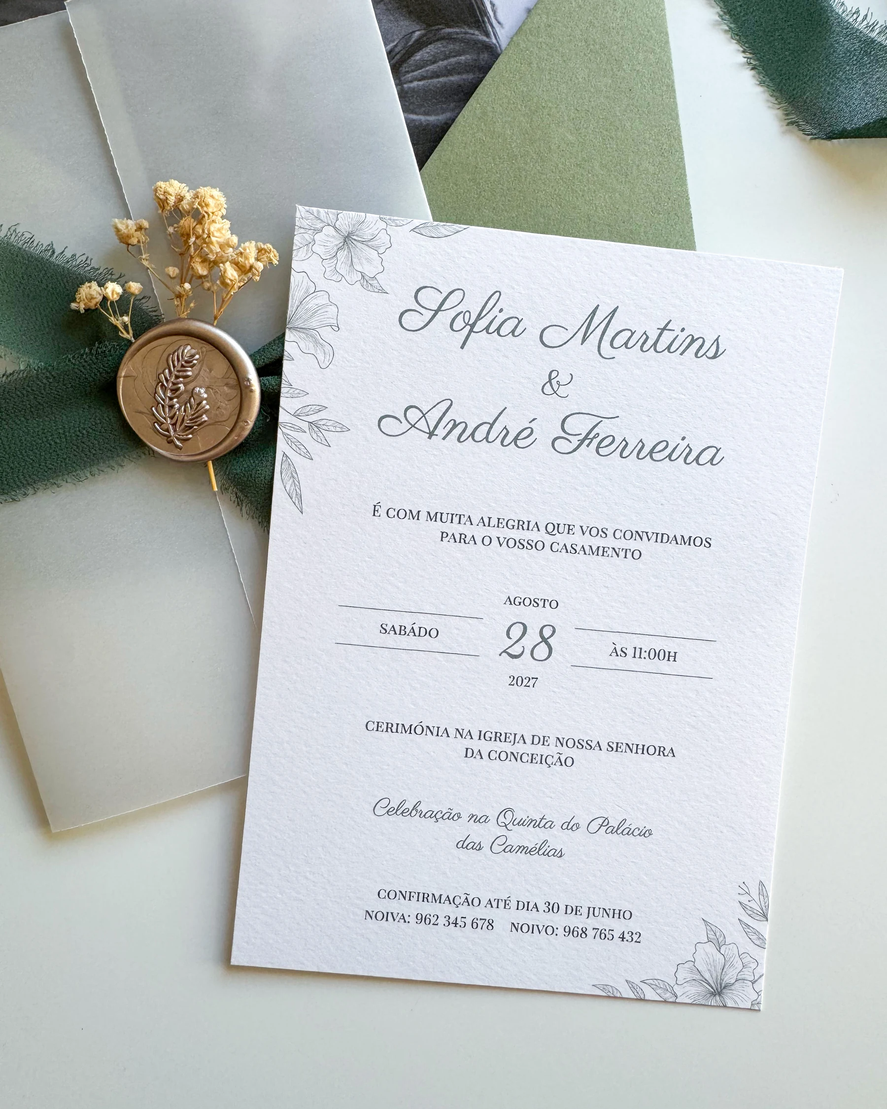 Convite de casamento Olive — fotografia 3